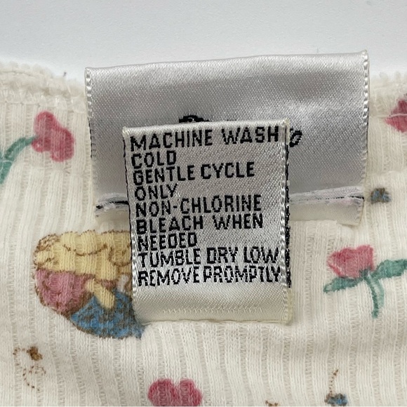 Vintage Disney Winnie the Pooh Floral Top Cotton Henley Pajama Shirt Women’s XL - Picture 12 of 15